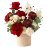 Композиция из красных роз и бордовых хризантем «Осенняя поэзия»